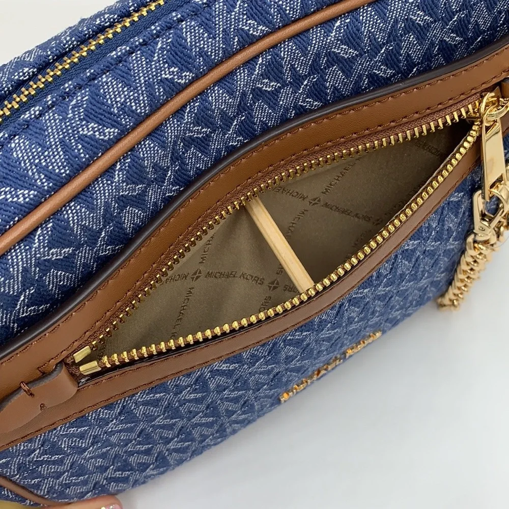 Michael Kors Jet Set Item Large East West Zip Chain Crossbody XBody Den…
